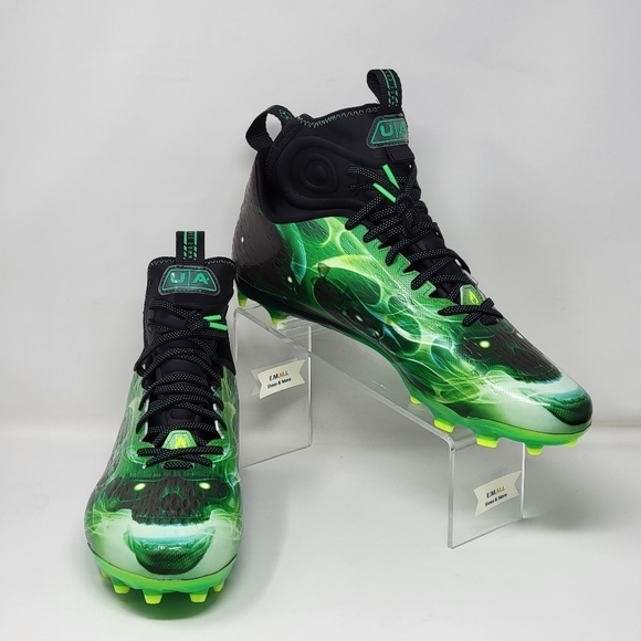 Under Armour Spotlight Lux MC LE Slime Football Cleats 3025376 001 Men Sz Multi main image 11
